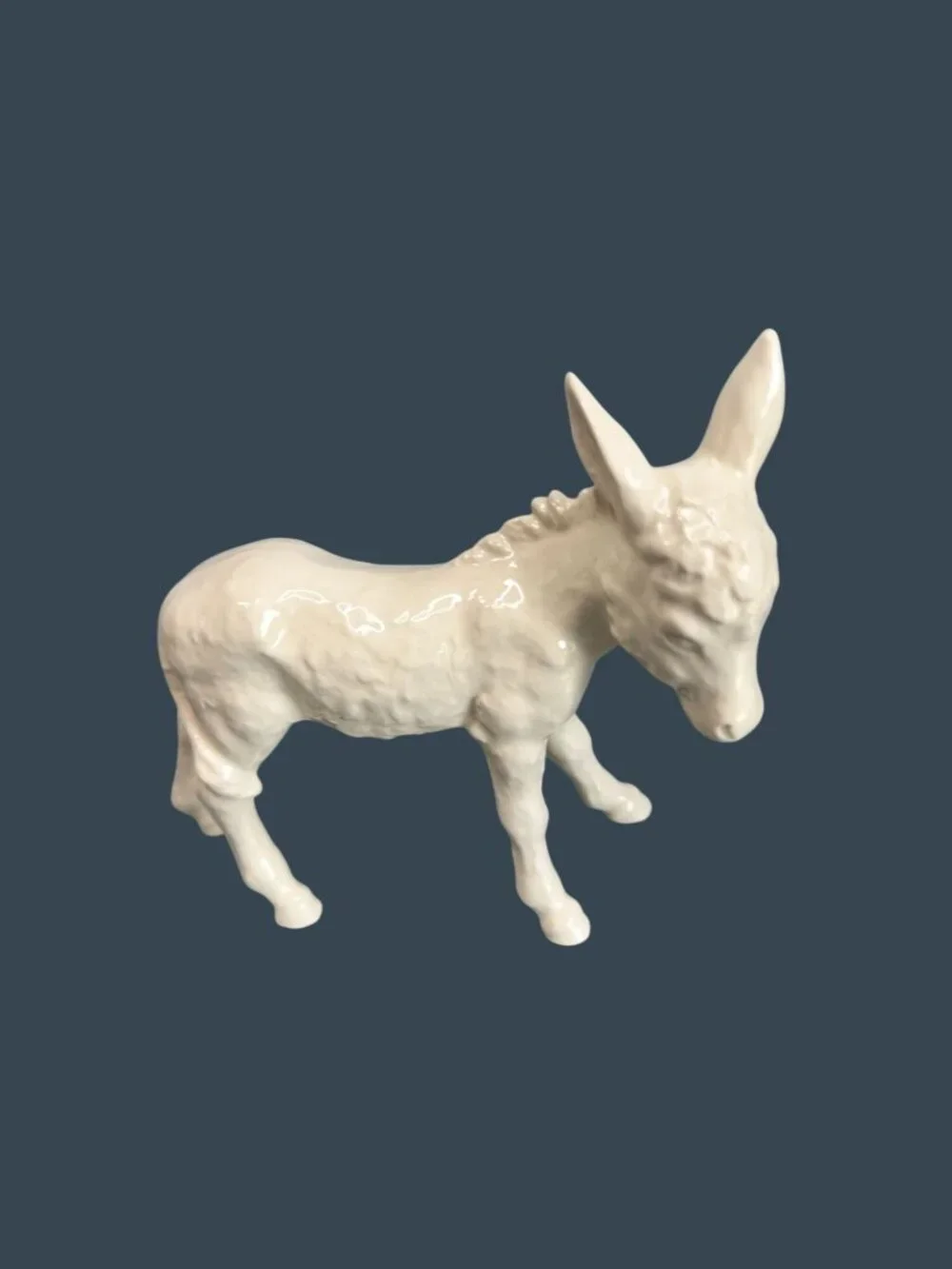 Vintage Goebel White Nativity Donkey Figurine W. Germany 5.5